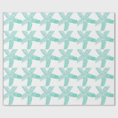 Starfish Beach Teal Blue Green White Christmas Geschenkpapier (Flach)