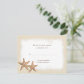 Starfish Beach Thema Hochzeit RSVP-Karten RSVP Karte (Stehend Vorderseite)