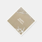 Starfish Beach Theme Happy Birthday Serviette (Ecke)