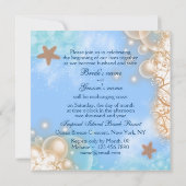 Starfish Beach Tropischer Blauer Elfenbein Einladung (Rückseite)