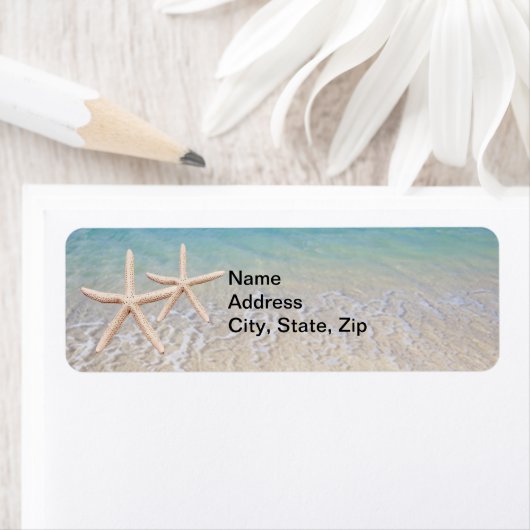 Starfish Beach Wedding Address Labels (Insitu)