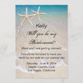 Starfish Beach Wedding Bridesmaid Card Einladung