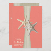 Starfish Beach Wedding Coral Muschel Einladung (Vorne/Hinten)