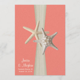 Starfish Beach Wedding Coral Muschel Einladung