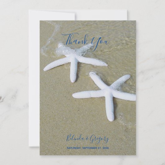 Starfish Beach Wedding Dankeschön Card Dankeskarte (Rückseite)