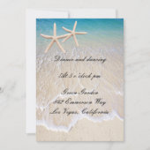 Starfish Beach Wedding Empfang Card Einladung (Vorderseite)