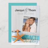 Starfish Beach Wedding Foto Save the Date (Vorne/Hinten)
