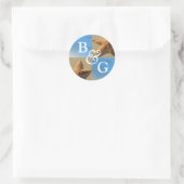 Starfish Beach Wedding Monogram Umschlag Aufkleber (Tasche)