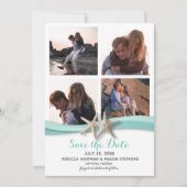 Starfish Beach Wedding Multi Foto Save The Date (Vorderseite)