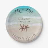 Starfish Beach Wedding Paper Tellers Pappteller (Vorderseite)