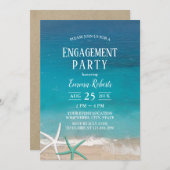 Starfish Beach Wedding Party Einladung (Vorne/Hinten)