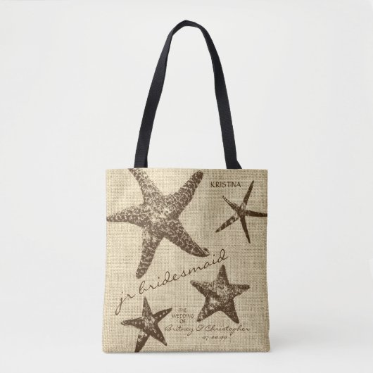 Starfish Beach Wedding Party (Junior Bridesmaid) Tasche (Vorderseite)