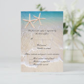 Starfish Beach Wedding Response Card RSVP Karte (Stehend Vorderseite)