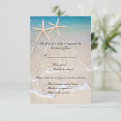 Starfish Beach Wedding Response Card RSVP Karte (Stehend Vorderseite)