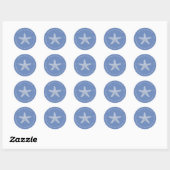 Starfish Beach Wedding Rücksendeadresse Blue Runder Aufkleber (Blatt)