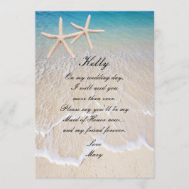 Starfish Beach Wedding Trauzeugin Card Einladung