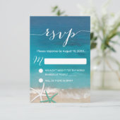 Starfish Beach Wedding UAWG Response RSVP Karte (Stehend Vorderseite)
