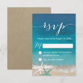Starfish Beach Wedding UAWG Response RSVP Karte (Vorne/Hinten)