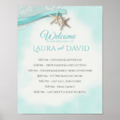 Starfish Beach Wedding Welcome and Timeline Sign Poster (Vorne)