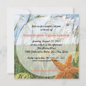 Starfish Beach Wedeldusche Einladung (Rückseite)