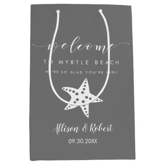 Starfish Begrüßtasche für Hochzeiten in Urlaubsort Mittlere Geschenktüte (Vorderseite)