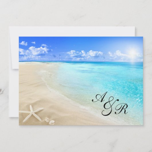 Starfish-Bestimmungsort-Strand-Hochzeits-Einladung Einladung (Vorderseite)