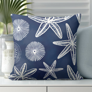 Starfish Blauer Weißer Throw Kissen