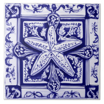 Starfish Blue and White Sea Star Ocean Beach House