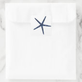 Starfish Blue Glitzer Sparkle Muster Feiern Quadratischer Aufkleber (Tasche)