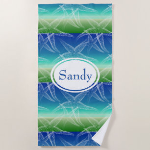 Starfish Blue Green Beach Personalisiert Beach Han Strandtuch