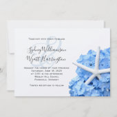 Starfish Blue Hydrangea Einfache Zeremonie Einladung (Vorderseite)