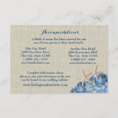 Starfish Blue Hydrangea Hochzeitstag Begleitkarte (Rückseite)