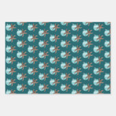 Starfish Blue Ornament Aquamarine Weihnachten Geschenkpapier Set (Vorderseite 3)