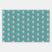 Starfish Blue Ornament Aquamarine Weihnachten Geschenkpapier Set (Vorderseite)