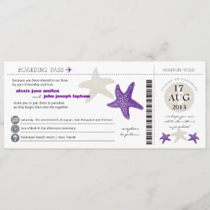 Starfish Boarding Pass Hochzeit Einladung