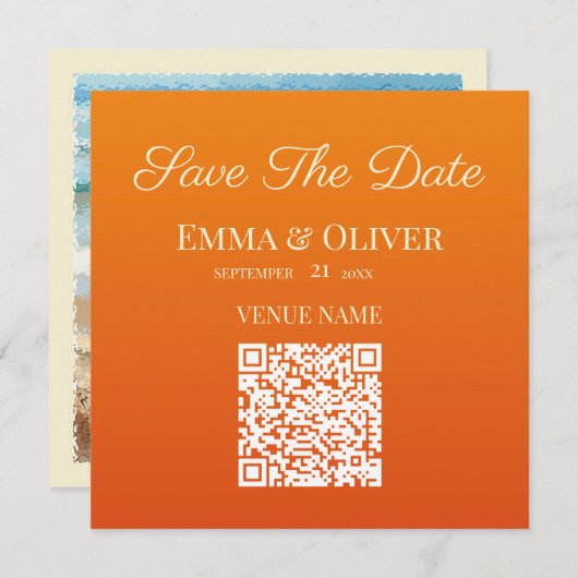 Starfish Bouquet Beach Wedding Save the Date Card Einladung (Vorne/Hinten)