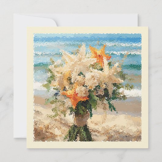 Starfish Bouquet Beach Wedding Save the Date Card Einladung (Rückseite)