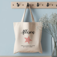 Starfish Bridesmaid Tote Bag für Hochzeit, rosa