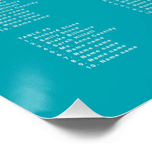 Starfish Bridge in Groom Large Seating Chart Poste (Ecke)