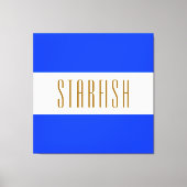 STARFISH Bright Royal Blue White Seaside Stripes Leinwanddruck (Vorderseite)