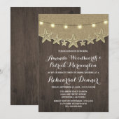 Starfish Burlap Beach Probe Dinner Einladungen (Vorne/Hinten)