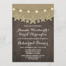 Starfish Burlap Beach Probe Dinner Einladungen