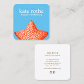 Starfish Business Card Quadratische Visitenkarte (Vorne/Hinten)