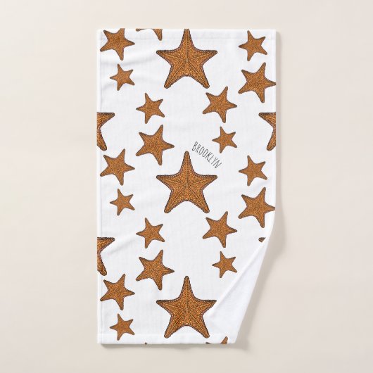 Starfish Cartoon Badhandtuch Set (Handtuch)