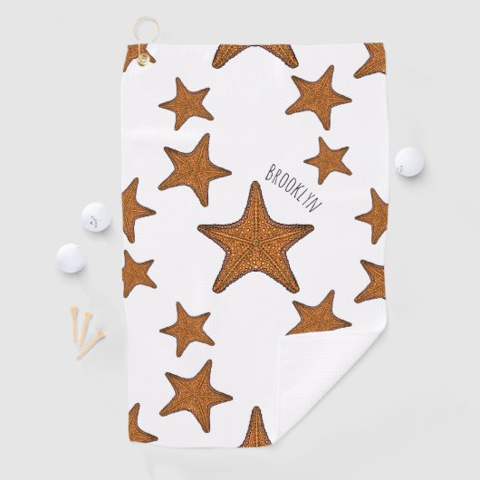 Starfish Cartoon Golfhandtuch (Insitu)