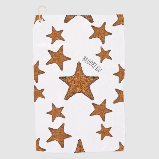 Starfish Cartoon Golfhandtuch (Vorderseite)