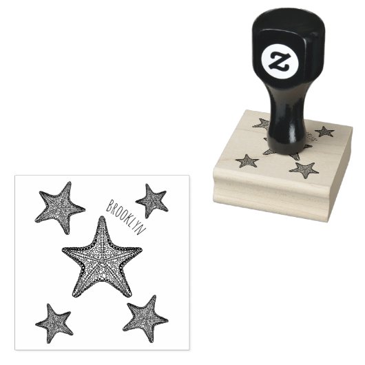 Starfish Cartoon Gummistempel (Stempel)