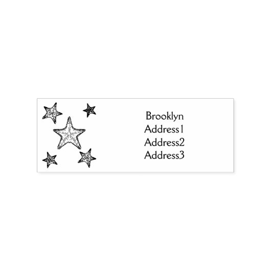 Starfish Cartoon Gummistempel (Prägung)