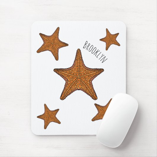 Starfish Cartoon Mousepad (Mit Mouse)