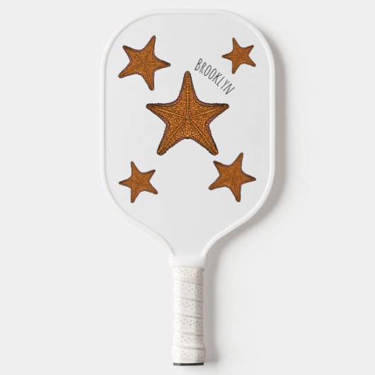 Starfish Cartoon Pickleball Schläger (Vorderseite)